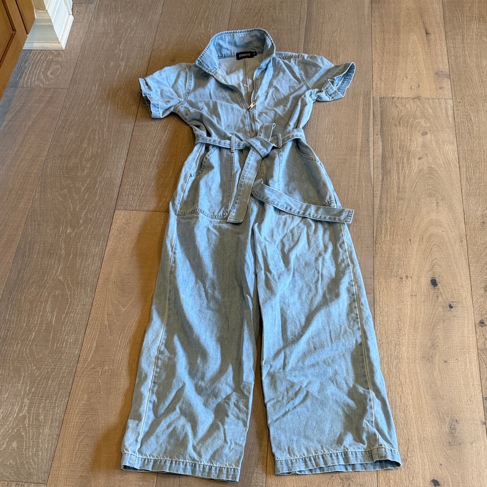 Etiquette Clothiers Denim Blue Jumpsuit